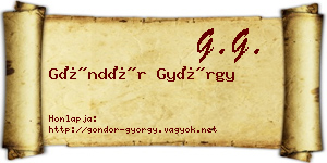 Göndör György névjegykártya