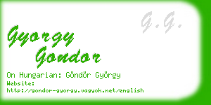 gyorgy gondor business card