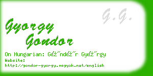 gyorgy gondor business card